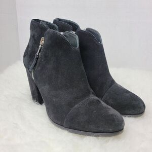 Rag & Bone Margot Asphalt Suede Black Ankle Womens Bootie Shoes Size 6.5